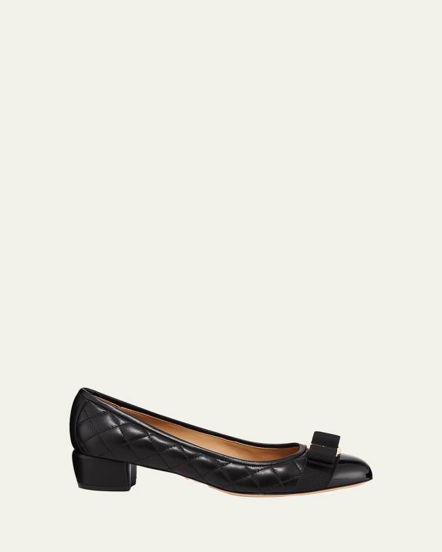 Vara Quilted Bow Ballet Pumps